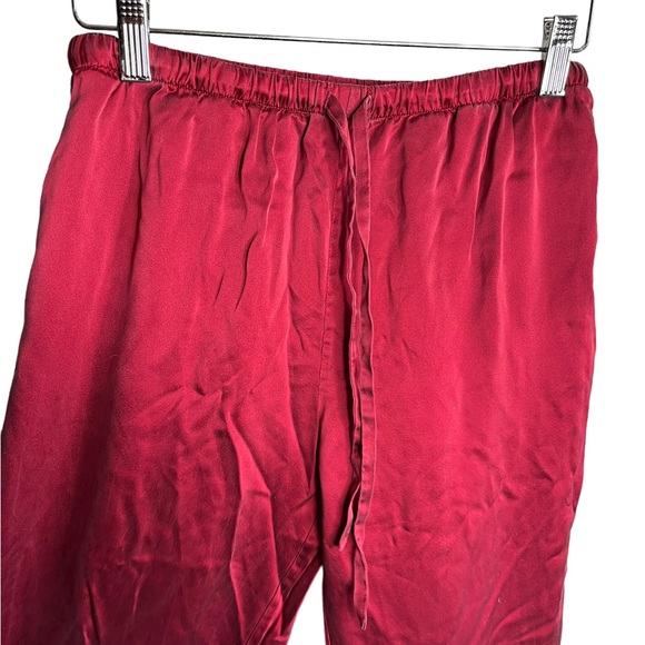 Mommesilk Women’s Sz Medium Claret Burgundy Mulberry 100% Silk Pajama Set - Picture 7 of 13